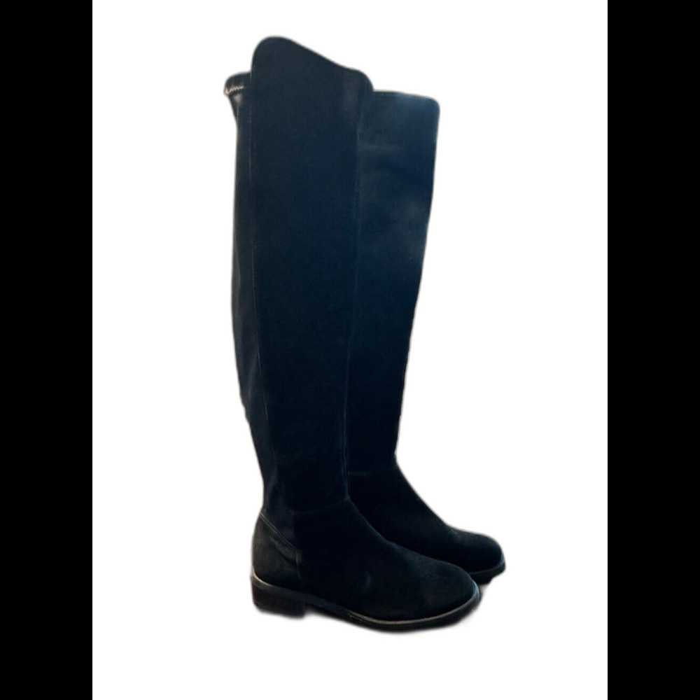 Blondo Olivia Black Suede Stretch Riding Boots Over the Knee Waterproof 6.5M